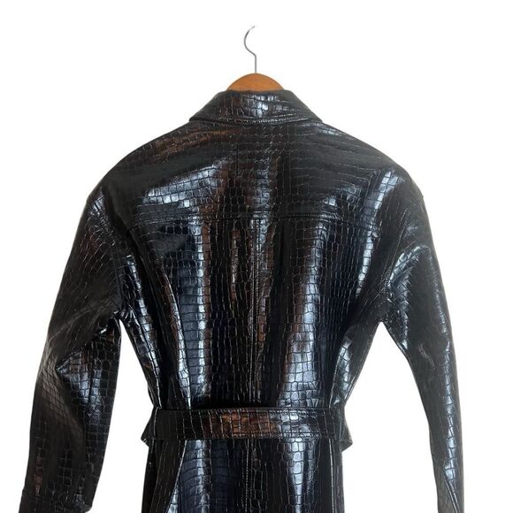 NWT! Zara faux leather croc patterned button down shirt - Picture 8 of 9